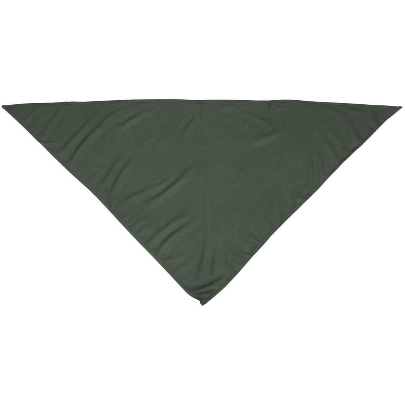 Green triangle-shaped fabric on a white background