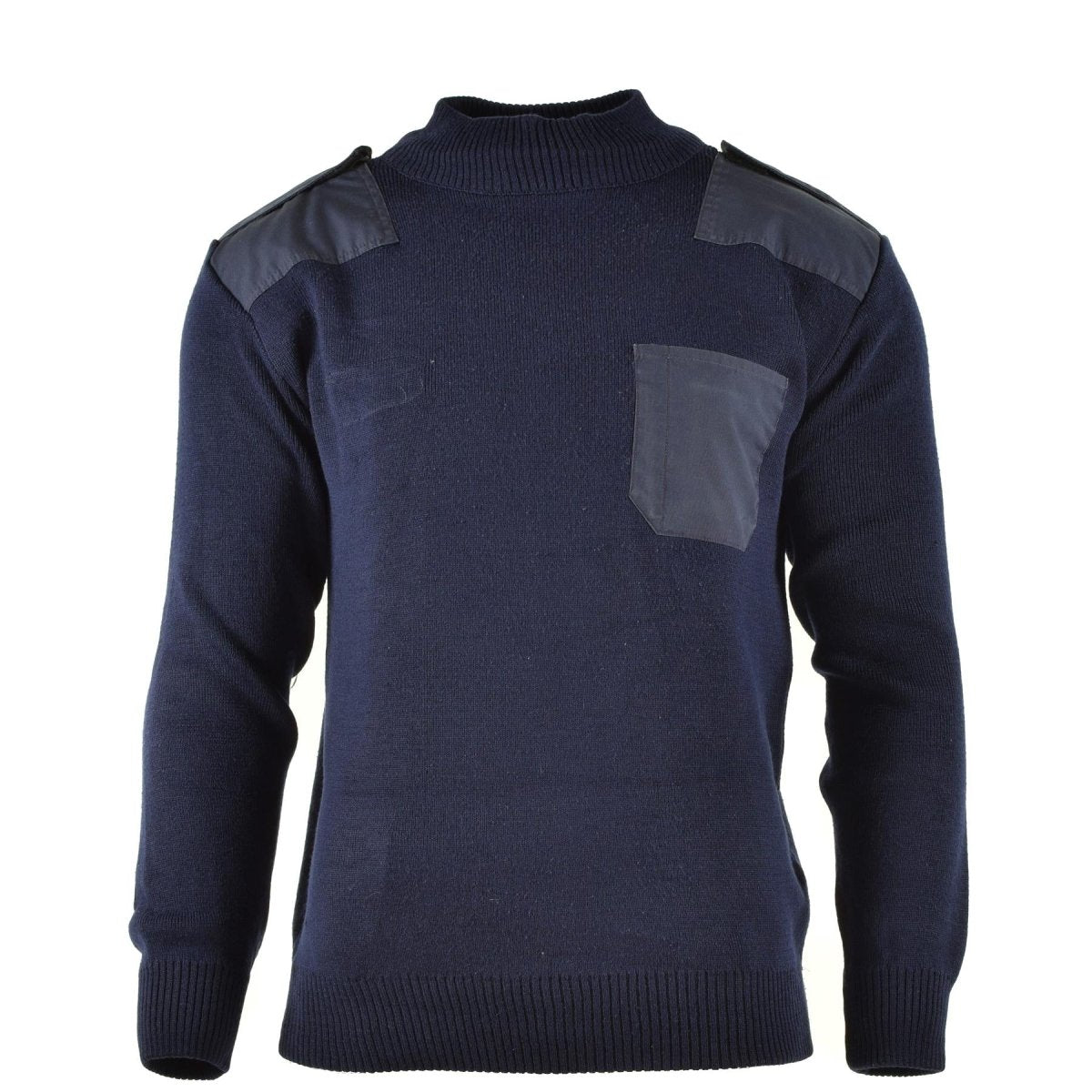 Echte Nederlandse leger pullover blauw jumper militaire trui ronde nek officier