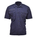 Echte Nederlandse militaire shirts Korte mouwen Korthuids vaste blauw militair surplus geknoopt