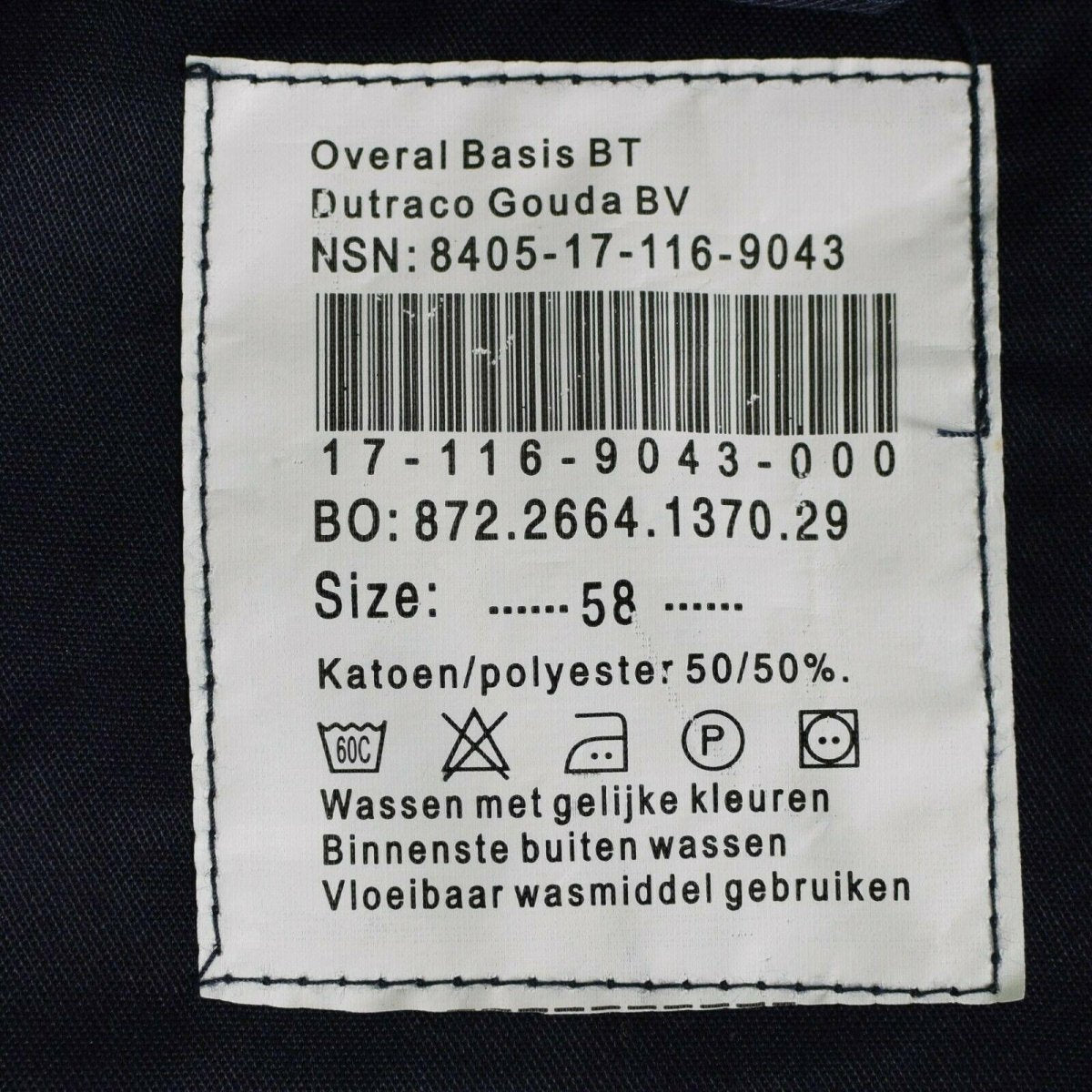 Echte Nederlandse Navy Coverall Army Jumpsuit Blue Boilersuit Protective Work Gear