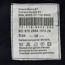 navy blue military jumpsuit sizing and garment care label