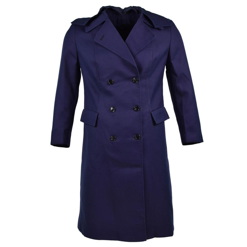 Genuine French Military Coat Army Trench coat dark Blue women's jacket NEW - GoMilitar
