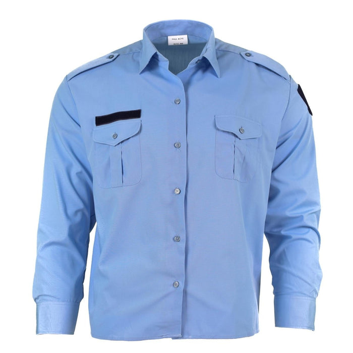 Echt blauw katoenen shirt met lange mouwen van de Franse militaire politie Gendarme NIEUW - GoMilitar