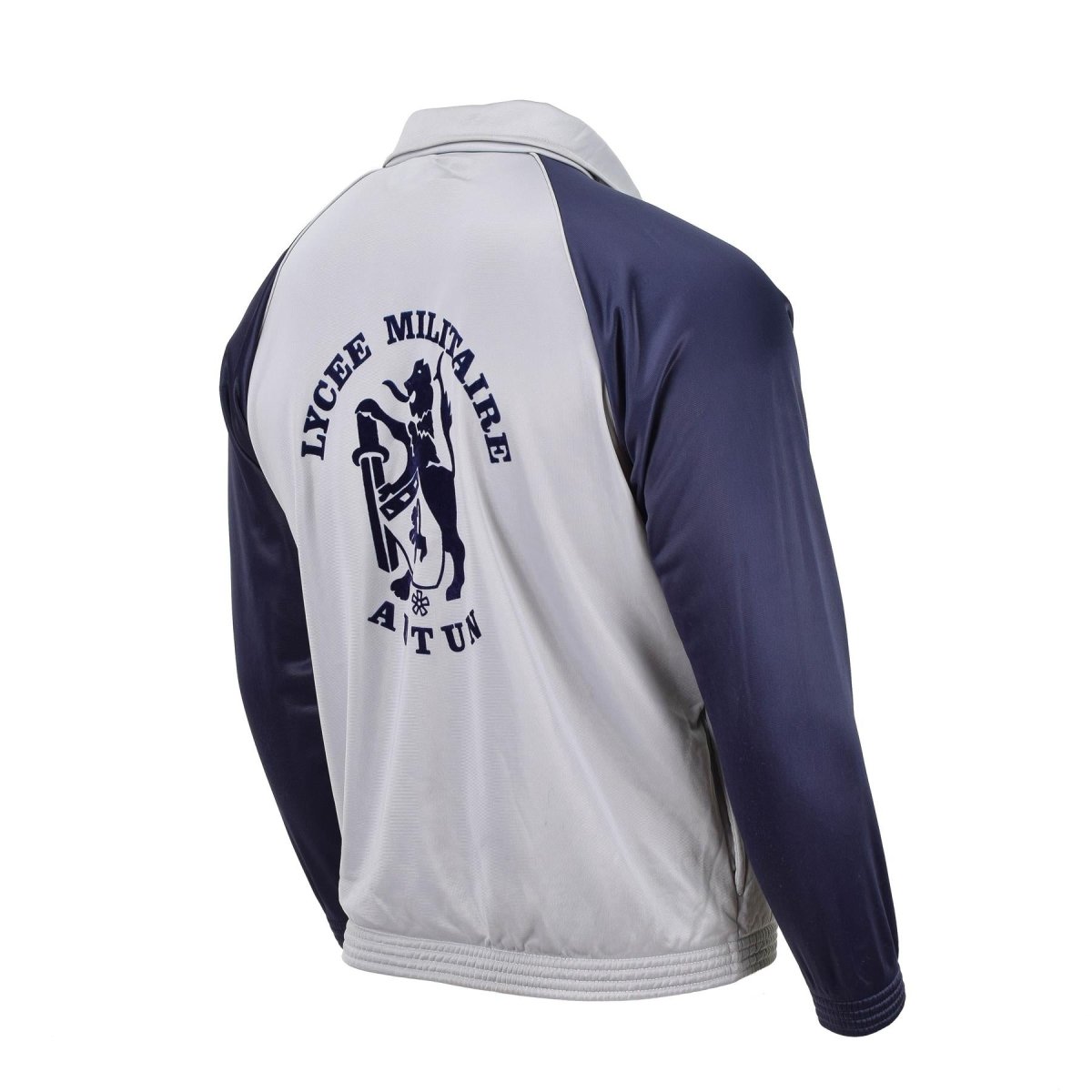 Echte Franse militaire school Sweatshirt sportjack loopt wandelen grijs blauw