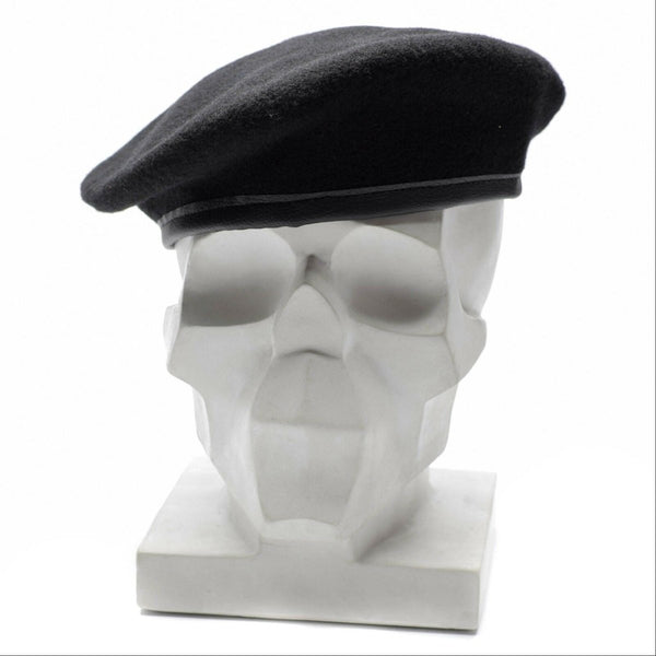 Genuine German army Black beret hat Military command cap wool quality New - GoMilitar