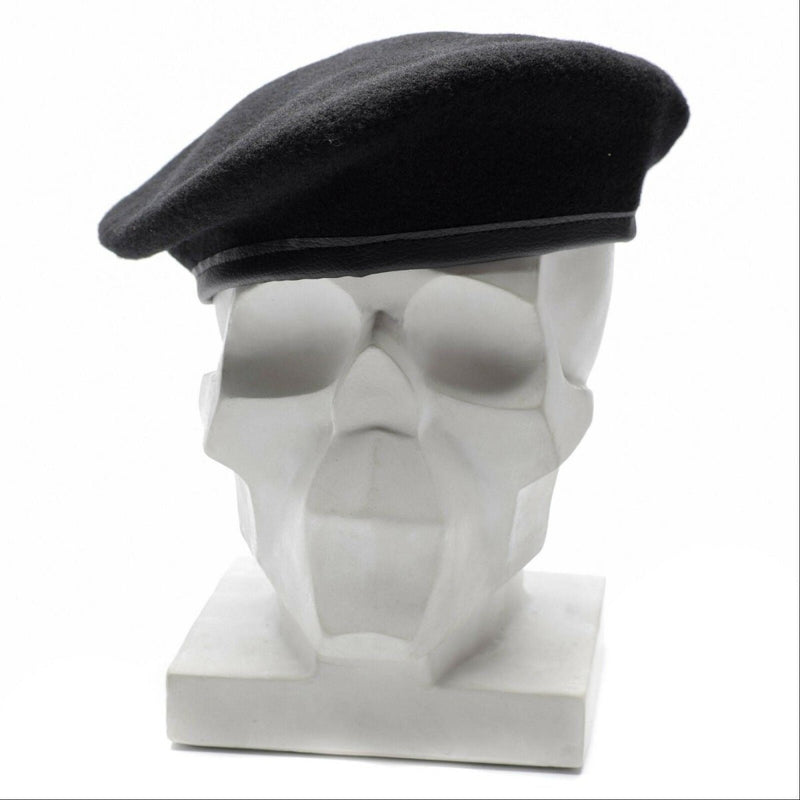 Genuine German army Black beret hat Military command cap wool quality New - GoMilitar
