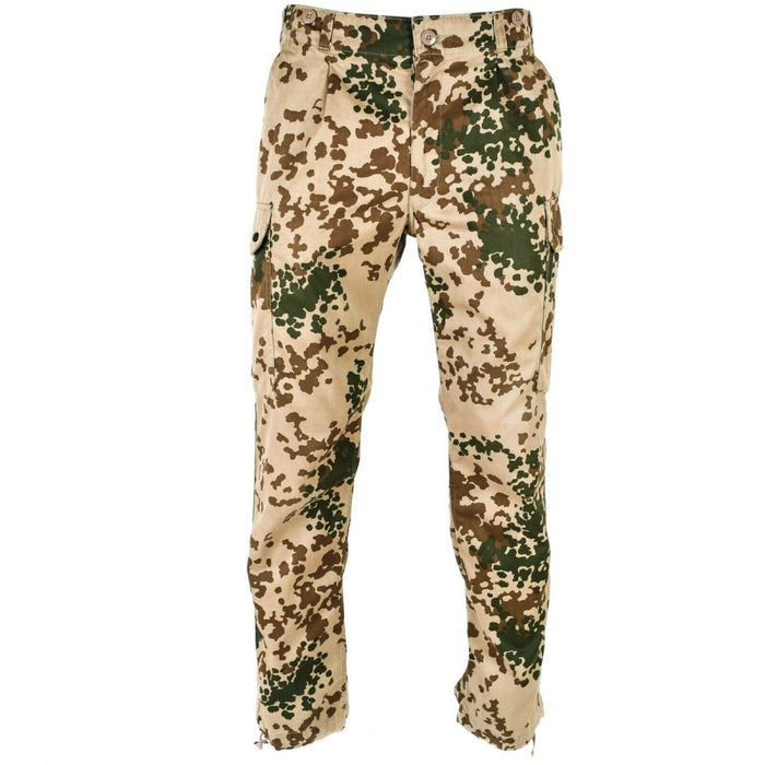 Echte Duitse leger woestijn tropische camouflagebroek met cargozakken en verstelbare broekspijpen voor gebruik buitenshuis