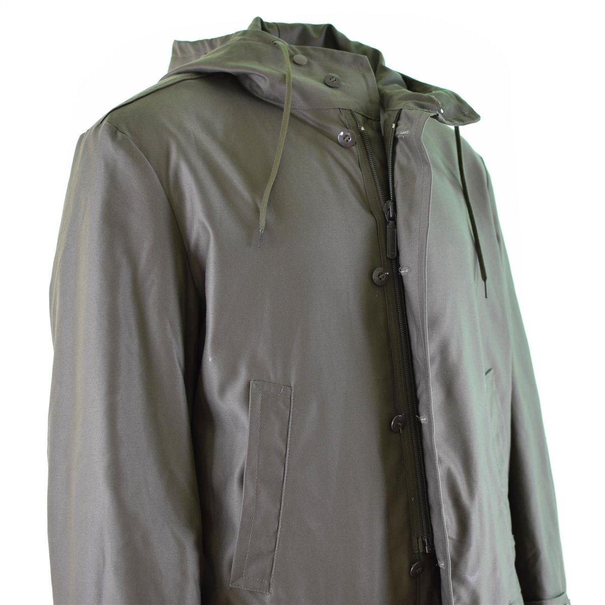 Echt Duits Army Parka Olive Militair Surplus Jacket Lange jas OD Vintage Nieuw