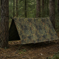 Echt Duitse legeropvang half tarpaulin fleckt. waterdicht canvas tent poncho