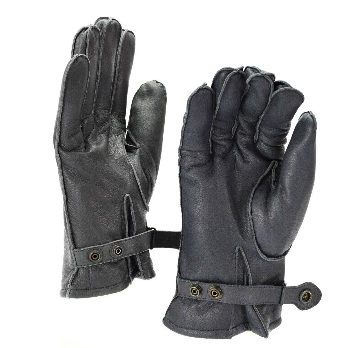 Echte Duitse politie -lederen handschoenen patrouille grijs gevoerde wol 100% winter warm nieuw