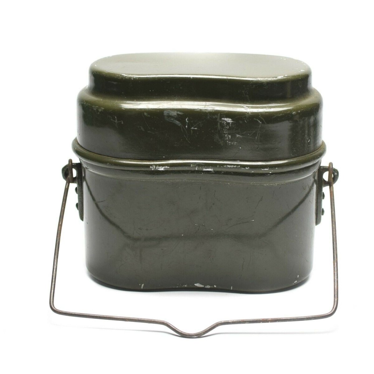 Echt Hongaarse leger puinhoop kit. Aluminium militaire bowler pot 2pcs set