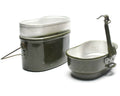 Echt Hongaarse leger puinhoop kit. Aluminium militaire bowler pot 2pcs set