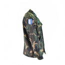 Genuine Hungarian Army M90 four-color camouflage long sleeve shirt with military patches and rugged ripstop fabric.