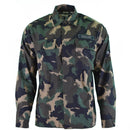 Genuine Hungarian Army M90 camo shirt with four-color camouflage, long sleeves, ripstop fabric, new military design.
