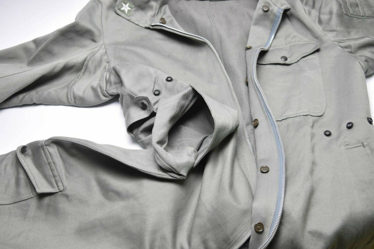 Echt Italiaans Leger Coverall Pak Military Gray Algemene jumpsuit Zip-front nieuw