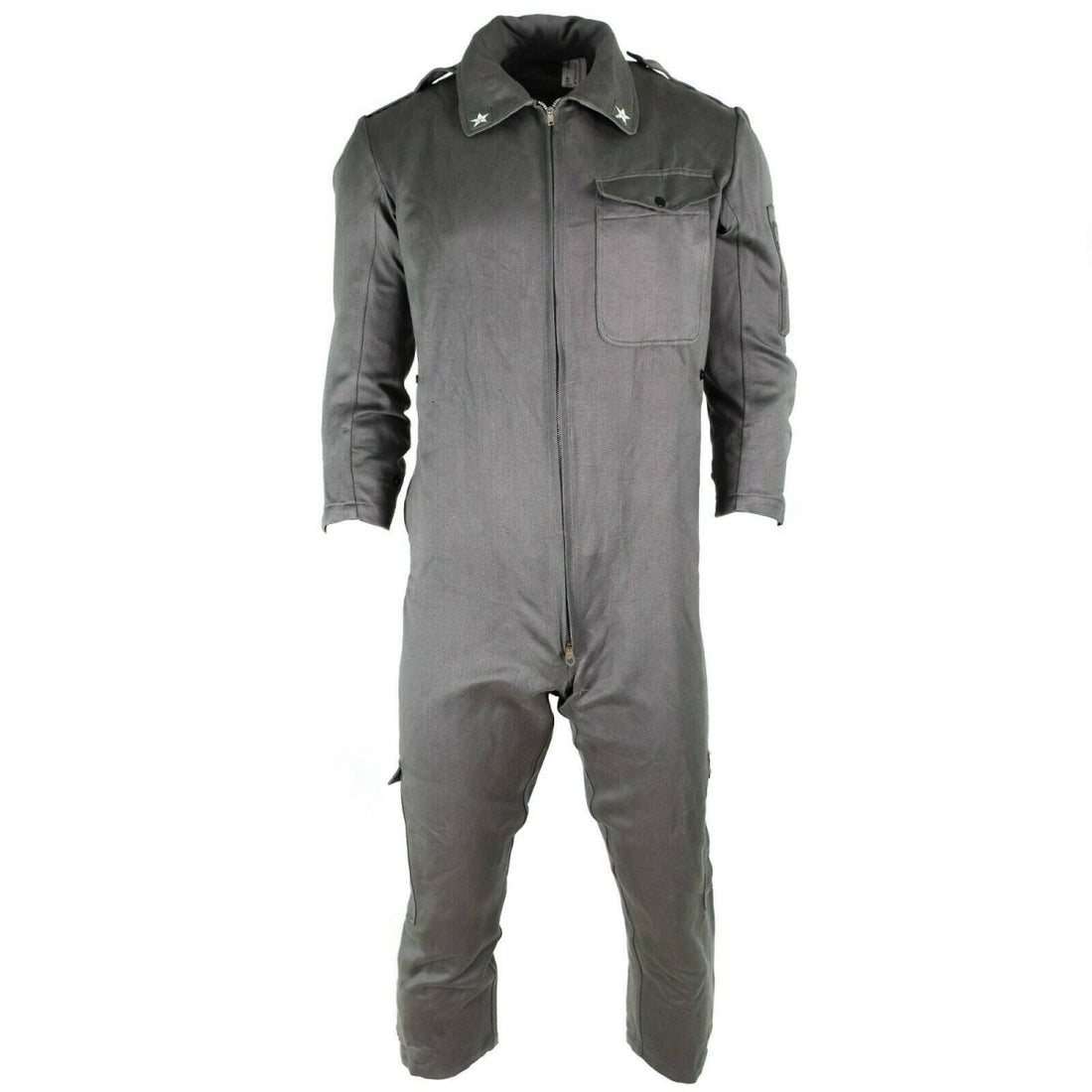 Echt Italiaans Leger Coverall Pak Military Gray Algemene jumpsuit Zip-front nieuw