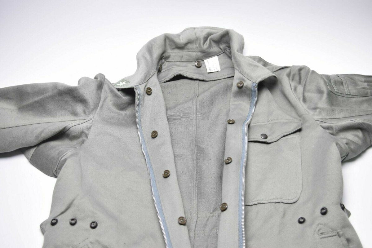 Echt Italiaans Leger Coverall Pak Military Gray Algemene jumpsuit Zip-front nieuw