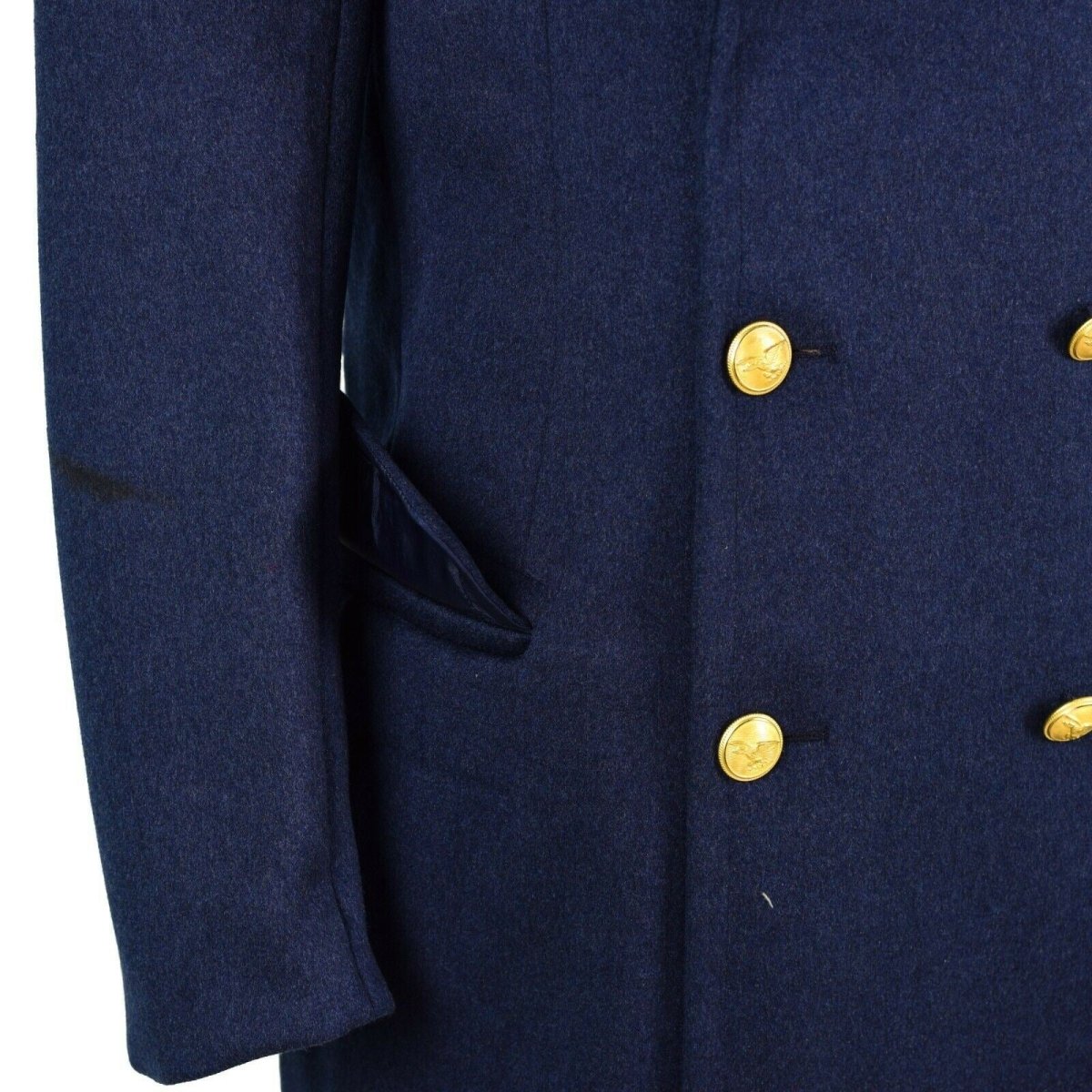 Echte Italiaanse leger wollen overjas blauwe militaire officier Air Force Long Coat