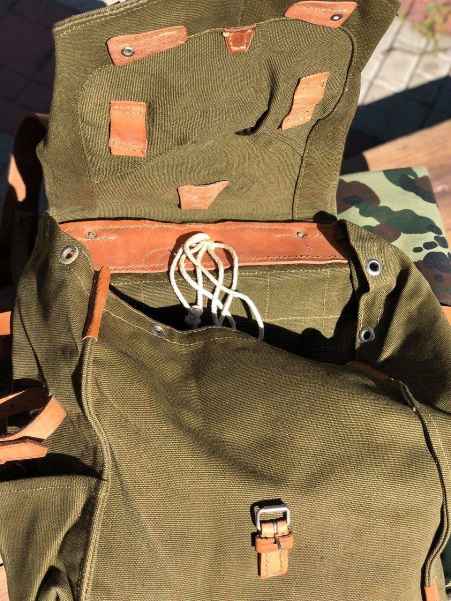 Echte Roemeens leger rugzak tas militaire surplus od schouderband canvas