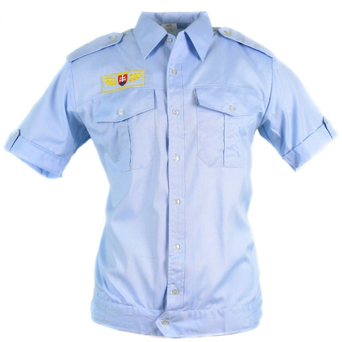 Echt Slowaaks legershirt militair BDU blauw korte mouwen NIEUW - GoMilitar