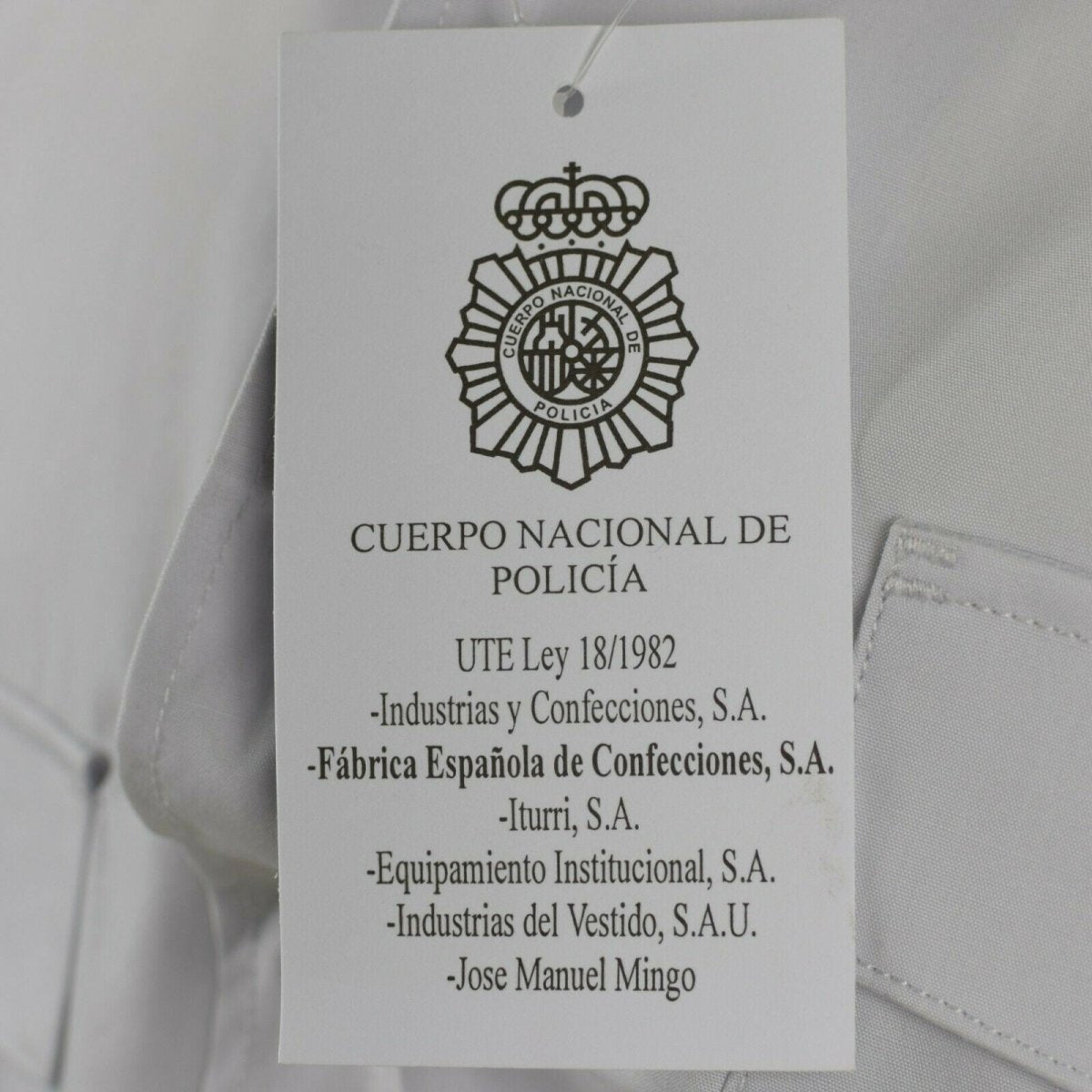 Echt Spaans politiehirt grijze militaire korte mouwen shirts nieuw
