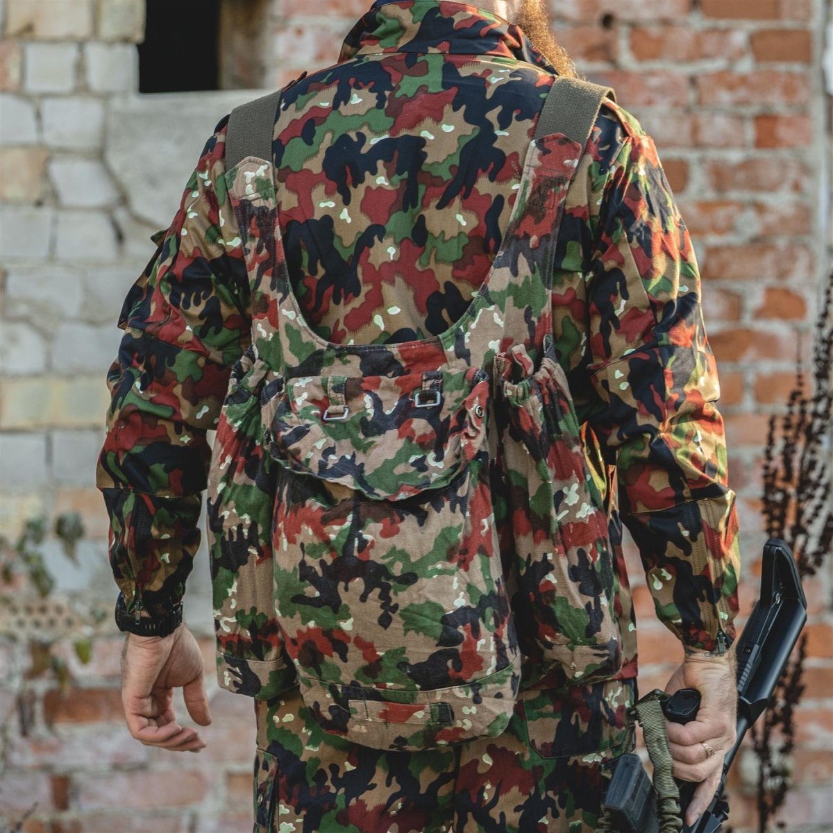 Echte Zwitserse leger rugzak Zwitserland alpen camo sluipschutter rucksack w bretels