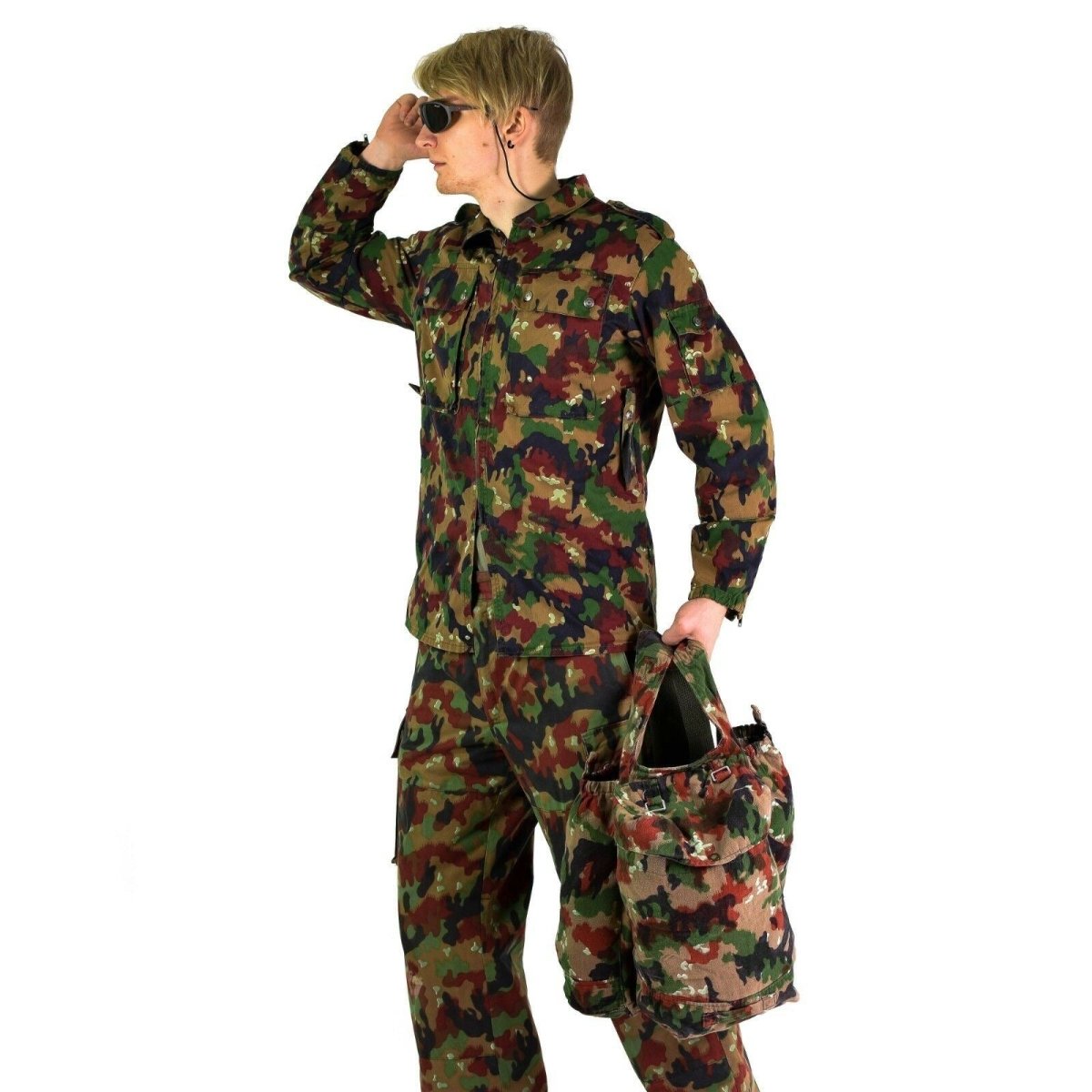 Echte Zwitserse leger rugzak Zwitserland alpen camo sluipschutter rucksack w bretels