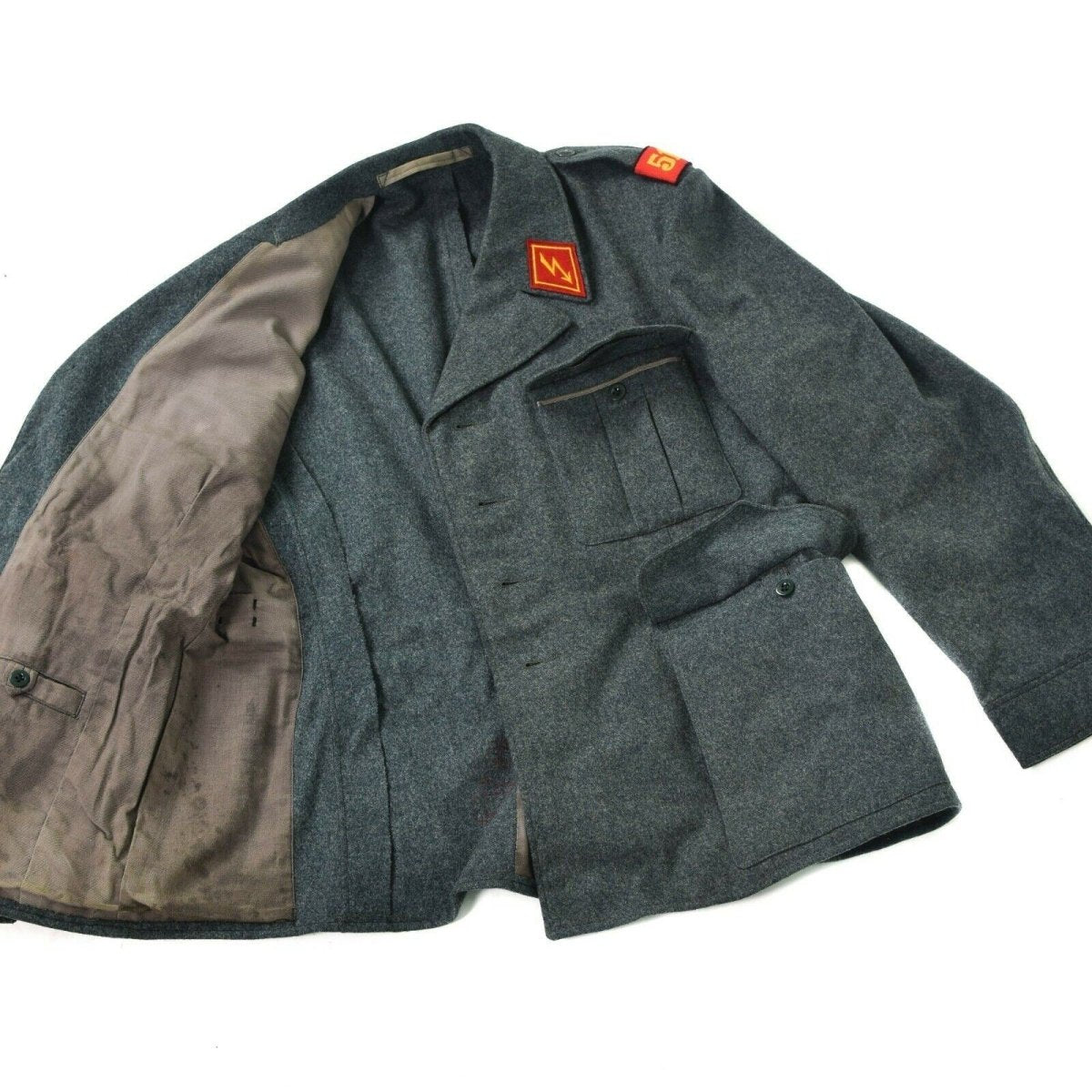 Echt Zwitserse leger wollen jas Zwitserland Zwitserland Militair probleem Surplus uniform grijs