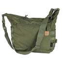 Olive green Helikon-Tex Bushcraft Satchel tactical shoulder bag with MOLLE straps and adjustable carrying strap