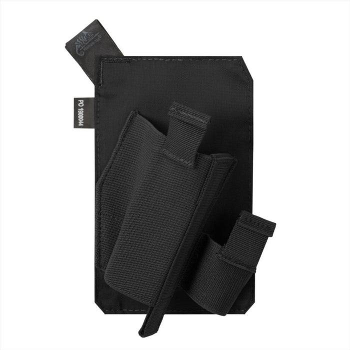 Zwarte Helikon-Tex pistoolholster met laag profiel in Cordura met klittenband voor Bandicoot- en EDC-zakjes
