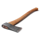 HULTAFORS felling axe with carbon steel head and ergonomic hickory wood handle for efficient woodcutting.
