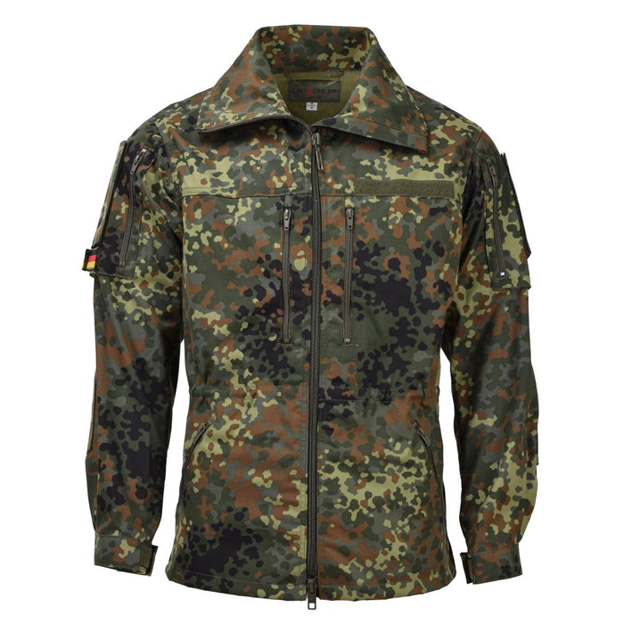 Leo Kohler leger tactisch flectarn camouflagejack met rits veldgevecht verstelbaar - GoMilitar