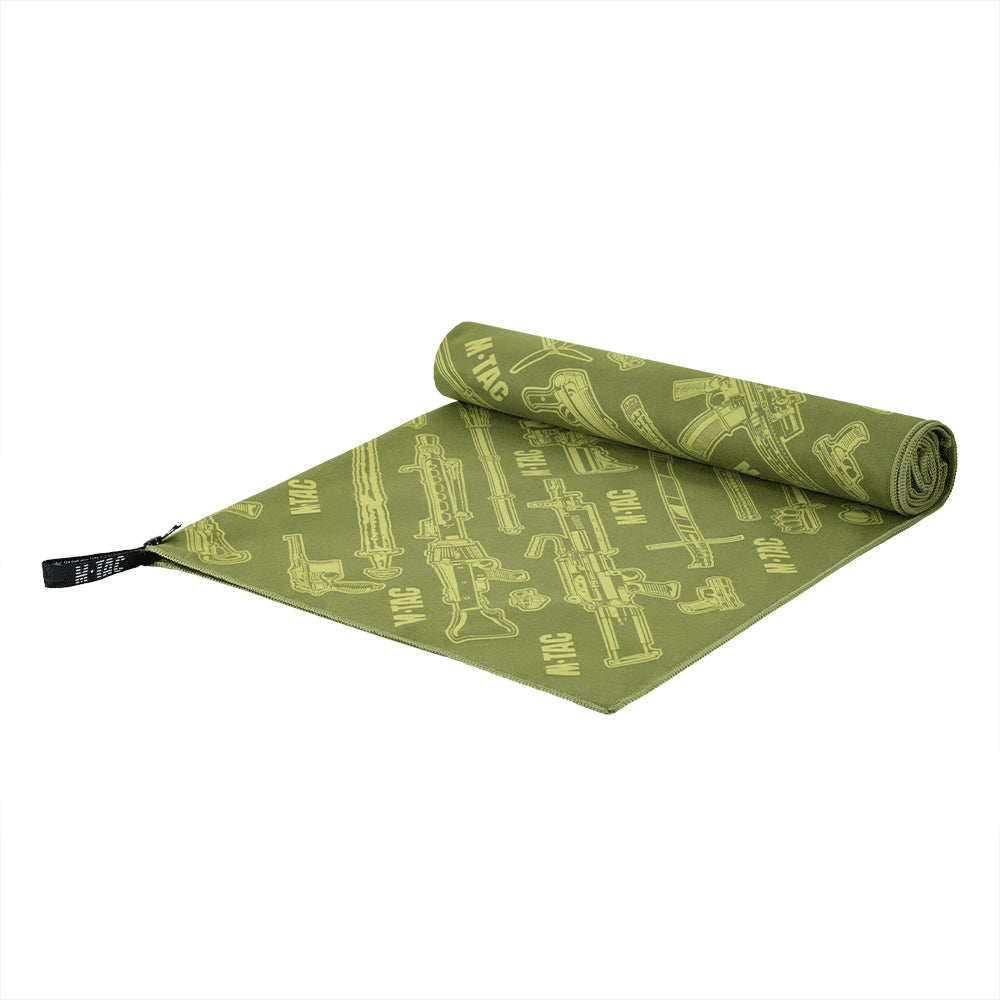 M-TAC microvezelhanddoek 150x75cm sneldrogend buiten reizen kamperen groen