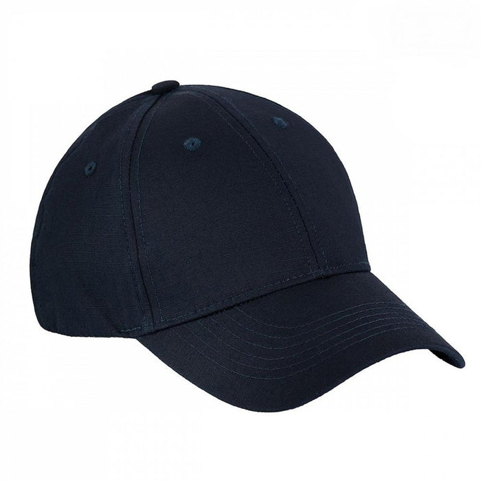 Donkerblauwe lichtgewicht opvouwbare baseballpet in militaire stijl met geborduurde oogjes en verstelbare riem voor unisex volwassenen.
