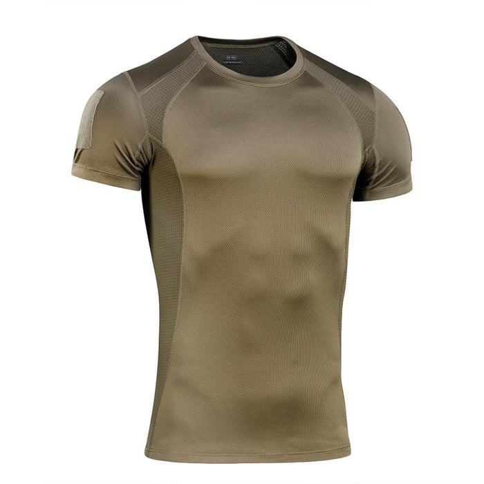 Olijfgroen M-TAC militair tactisch shirt met korte mouwen gemaakt van ademend, lichtgewicht stretch polyester voor actief gebruik