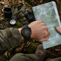 M-Tac tactisch kompashorloge digitale stopwatch alarmtimer 5ATM zwart