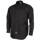 MFH Brand Army style shirts long sleeves black reinforced lightweight ripstop - GoMilitar