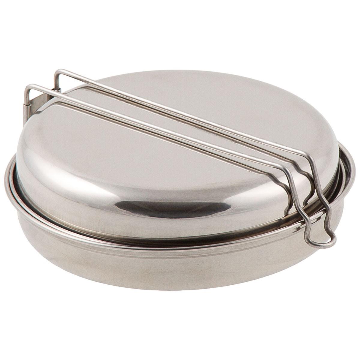 MFH Brand Mess Kit 5 stuks set roestvrijstalen camping wandeltrekking pottenset