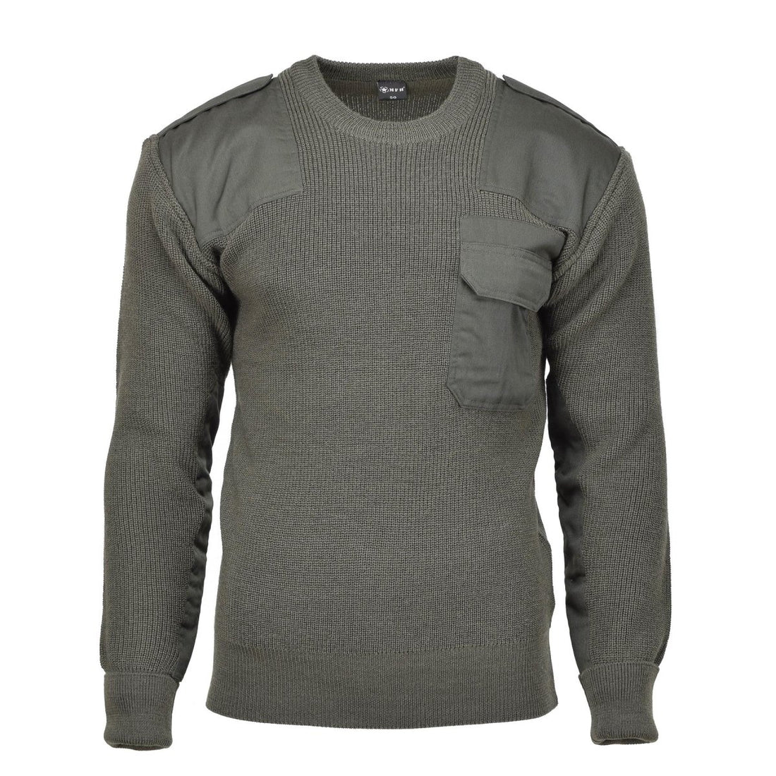 MFH merk militaire stijl commando pullover stock stitch gebreide trui olijf nieuw
