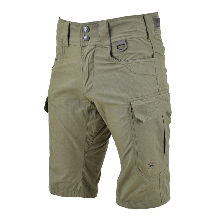 MFH Brand Korte bermuda in militaire stijl, stevig katoenen ripstop olijfgroen uniform NIEUW - GoMilitar