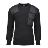 MFH Brand Sweater Commando Jumper Rib Gebreide wolversterkte pullover zwart nieuw
