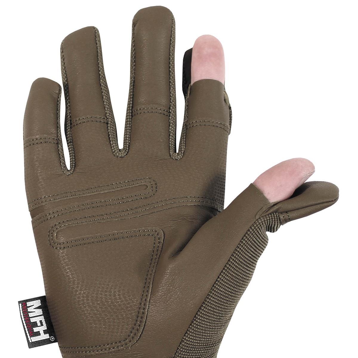 MFH -merk Tactische handschoenen Duurzame coyote gevechts gratis wijsvinger duim ademend