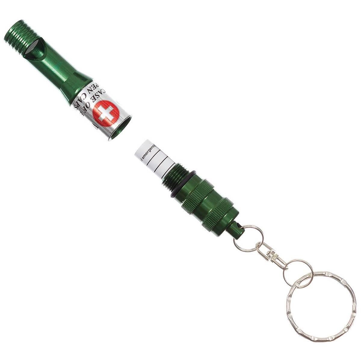 MFH Noodfluit Waterdichte sleutelhanger ID Capsule Geanodiseerd aluminium Olijf