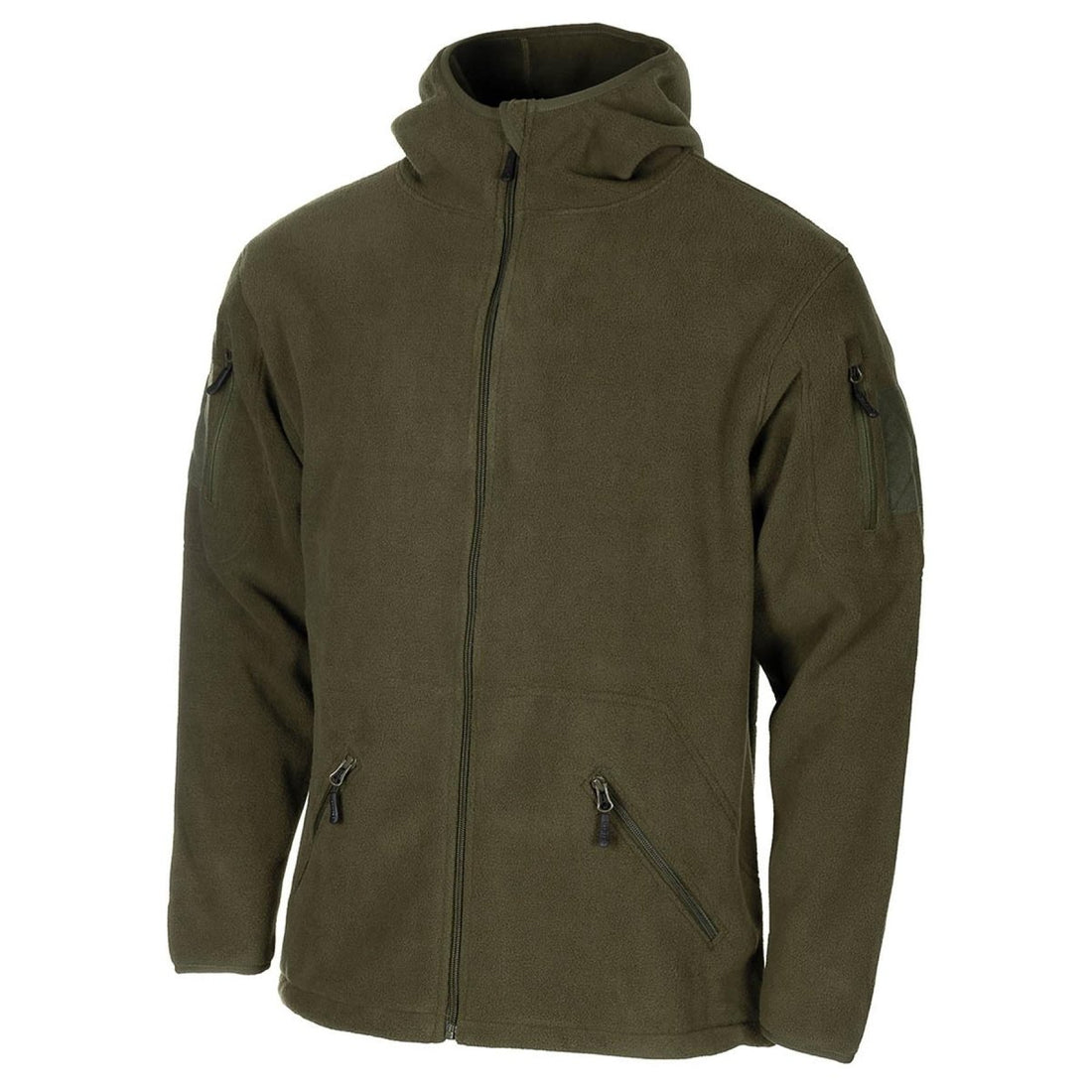 MFH militaire stijl olijf hoodie fleece jas tactisch leger vol zip wandelen nieuw