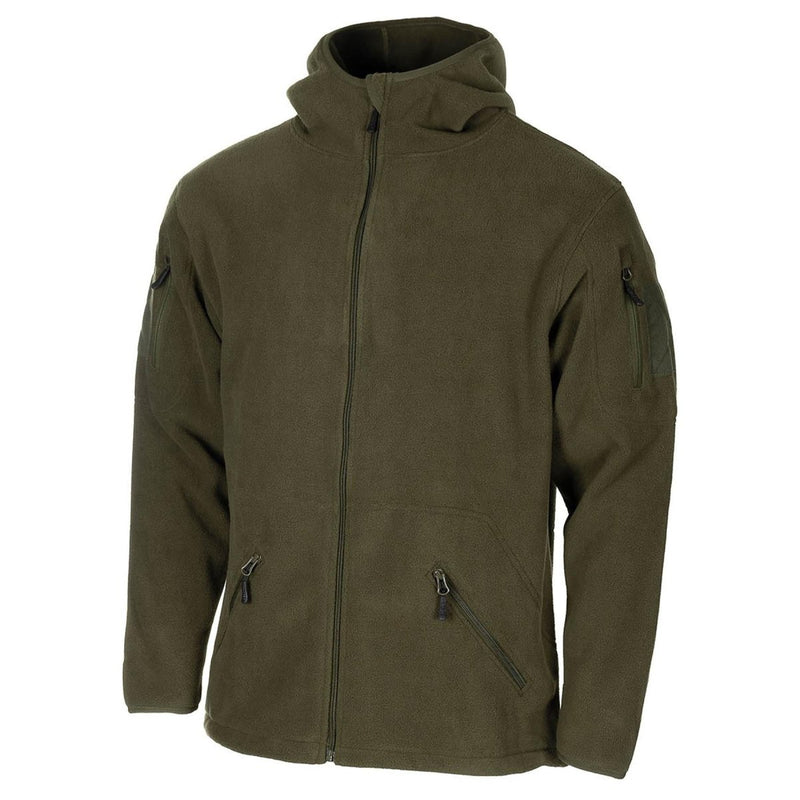 MFH military style olive hoodie fleece jacket tactical army full zip hiking NEW - GoMilitar