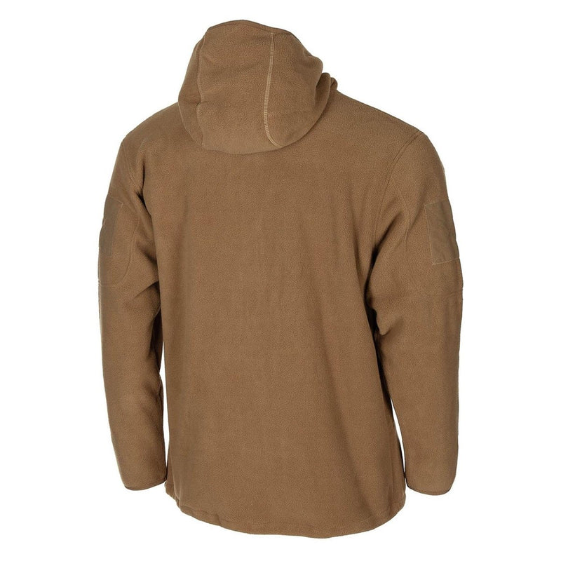 MFH military style tan tactical hooded fleece jacket outdoor hiking full zip NEW - GoMilitar