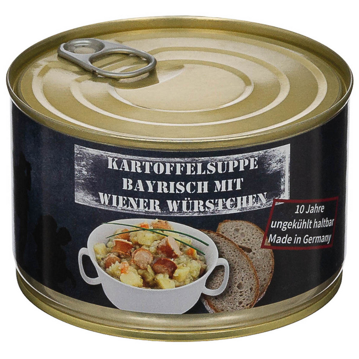 MFH Potato Soup Wiener Sausage 400g Canned Outdoor Camping Food Long Shelf Life - GoMilitar