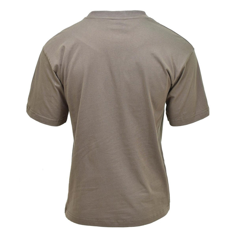 Back view of olive green MFH U.S. military-style lightweight breathable moisture-wicking summer undershirt
