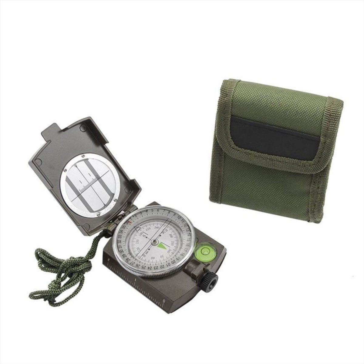 Mil-Tec Army Compass Metal Casting-zoeker opgenomen Case Navigation Olive