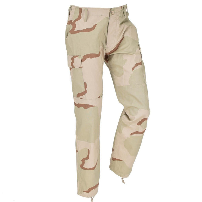 Mil-Tec merk cargobroek in Amerikaanse legerstijl, 3-kleurig woestijncamouflage BDU-patroon - GoMilitar